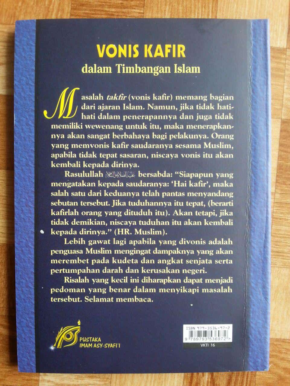 Buku Vonis Kafir Dalam Timbangan Islam cover