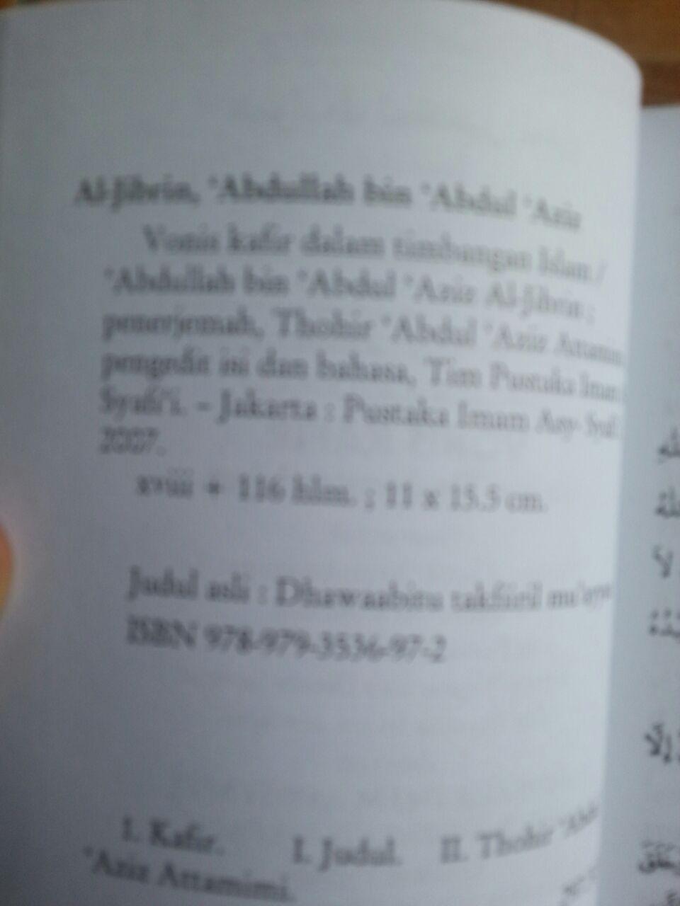 Buku Vonis Kafir Dalam Timbangan Islam isi