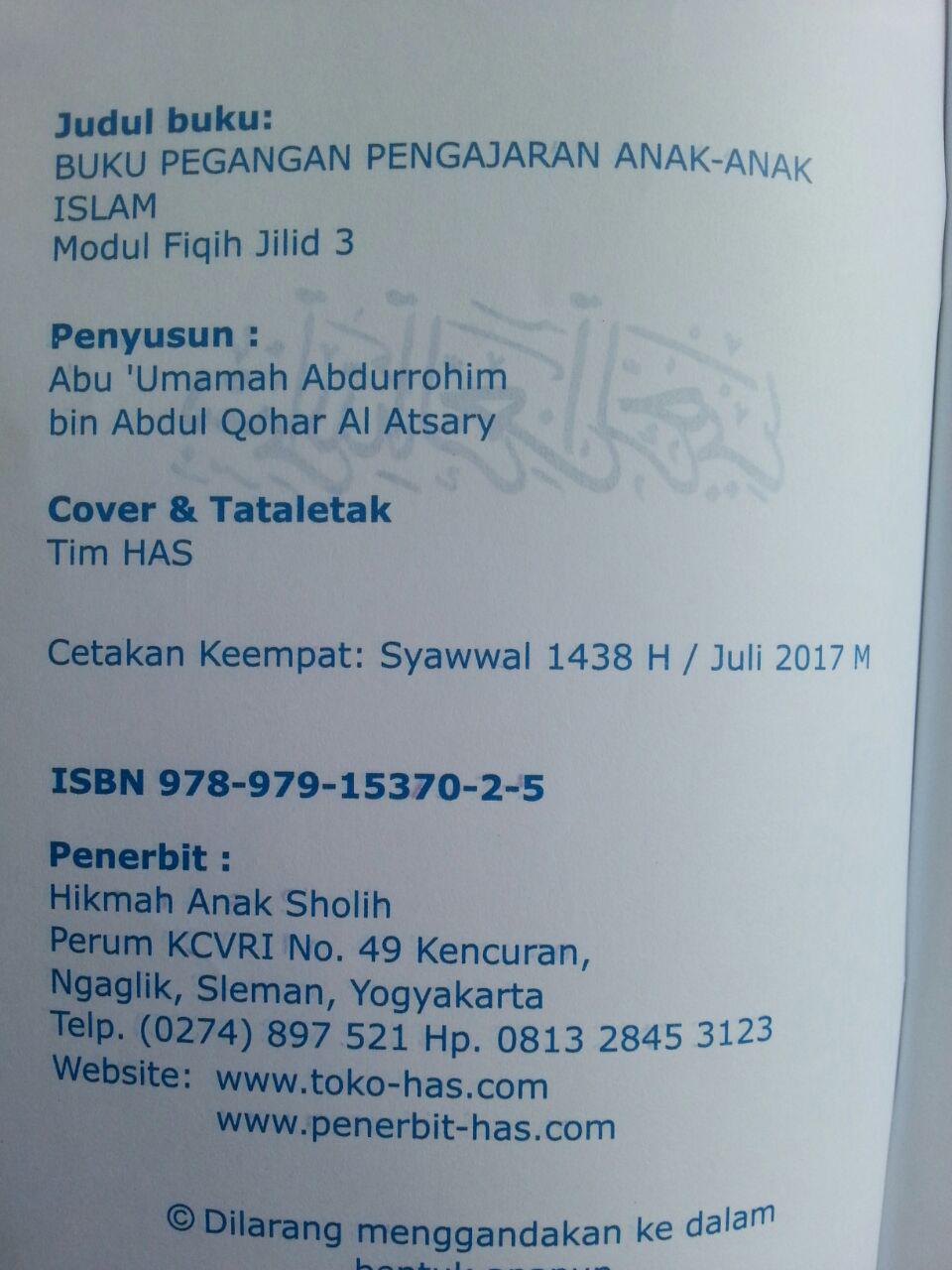 Buku Pegangan Pengajaran Anak Islam Modul Fiqih 3 isi
