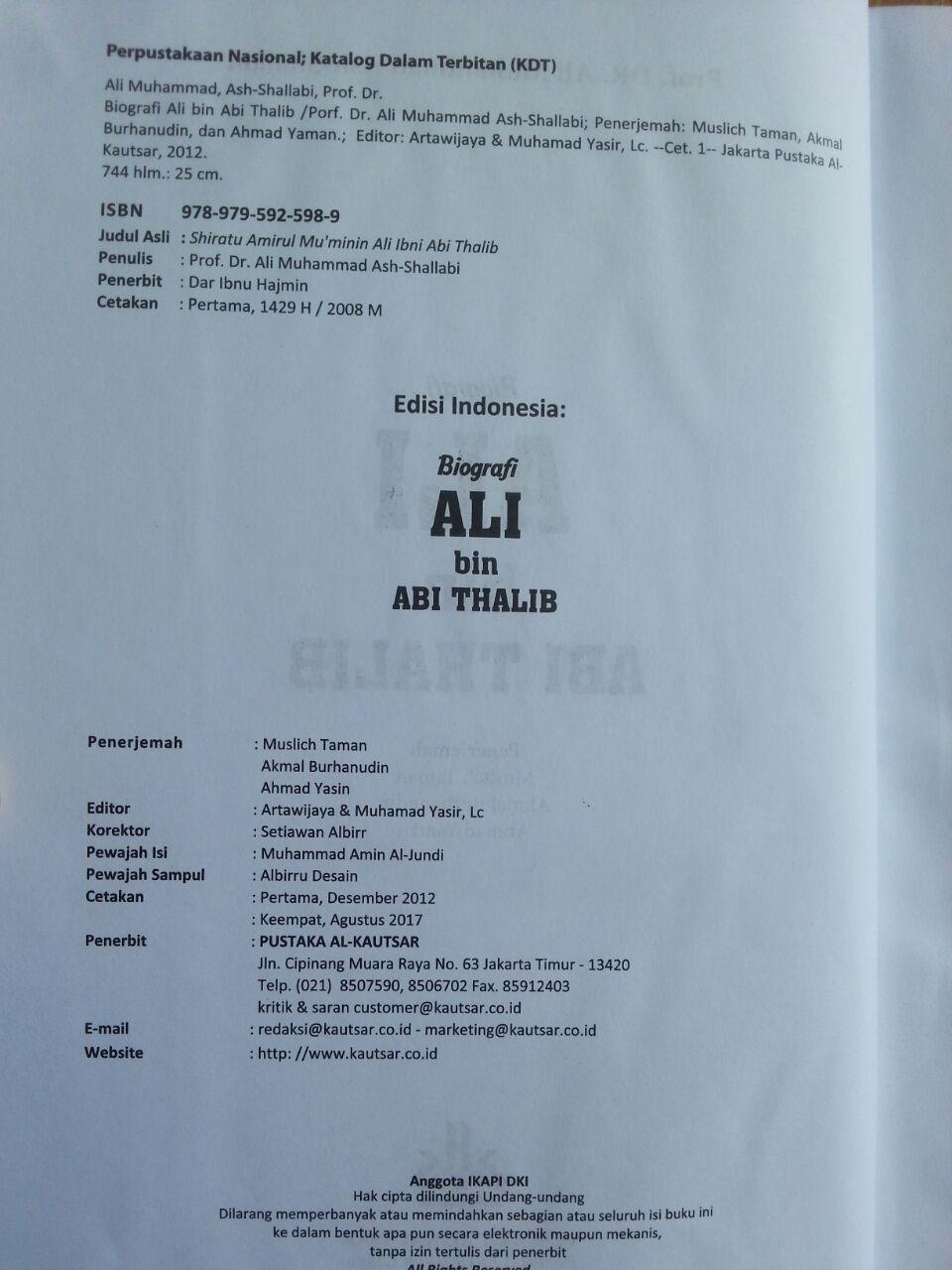 Buku Biografi Ali bin Abi Thalib isi 2