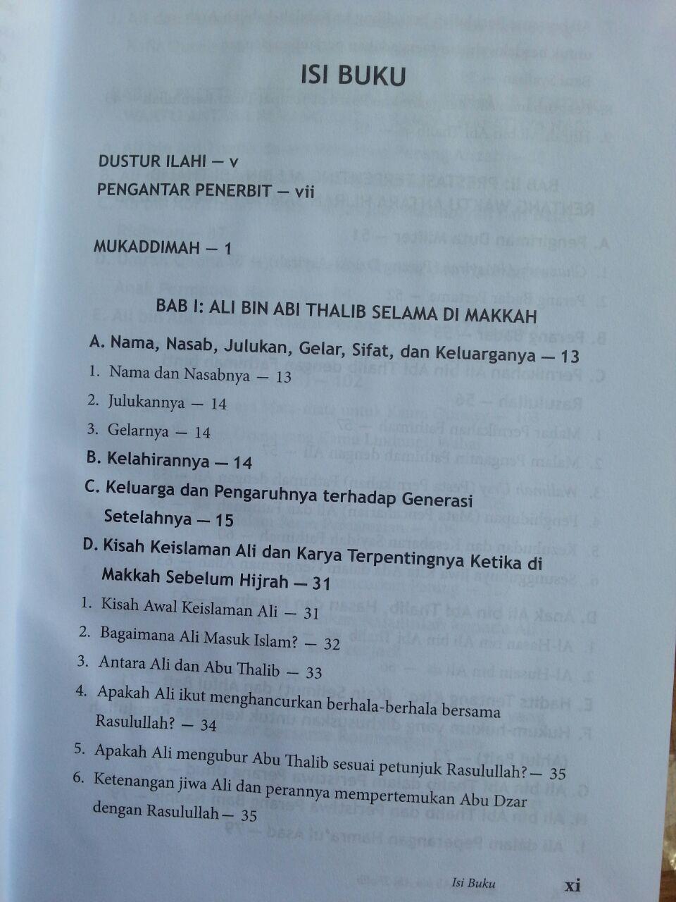 Buku Biografi Ali bin Abi Thalib isi