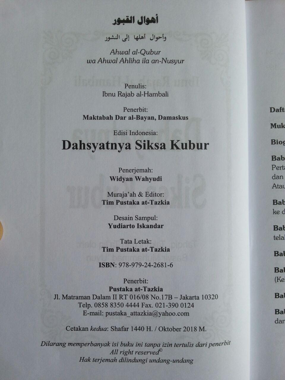 Buku Dahsyatnya Siksa Kubur isi