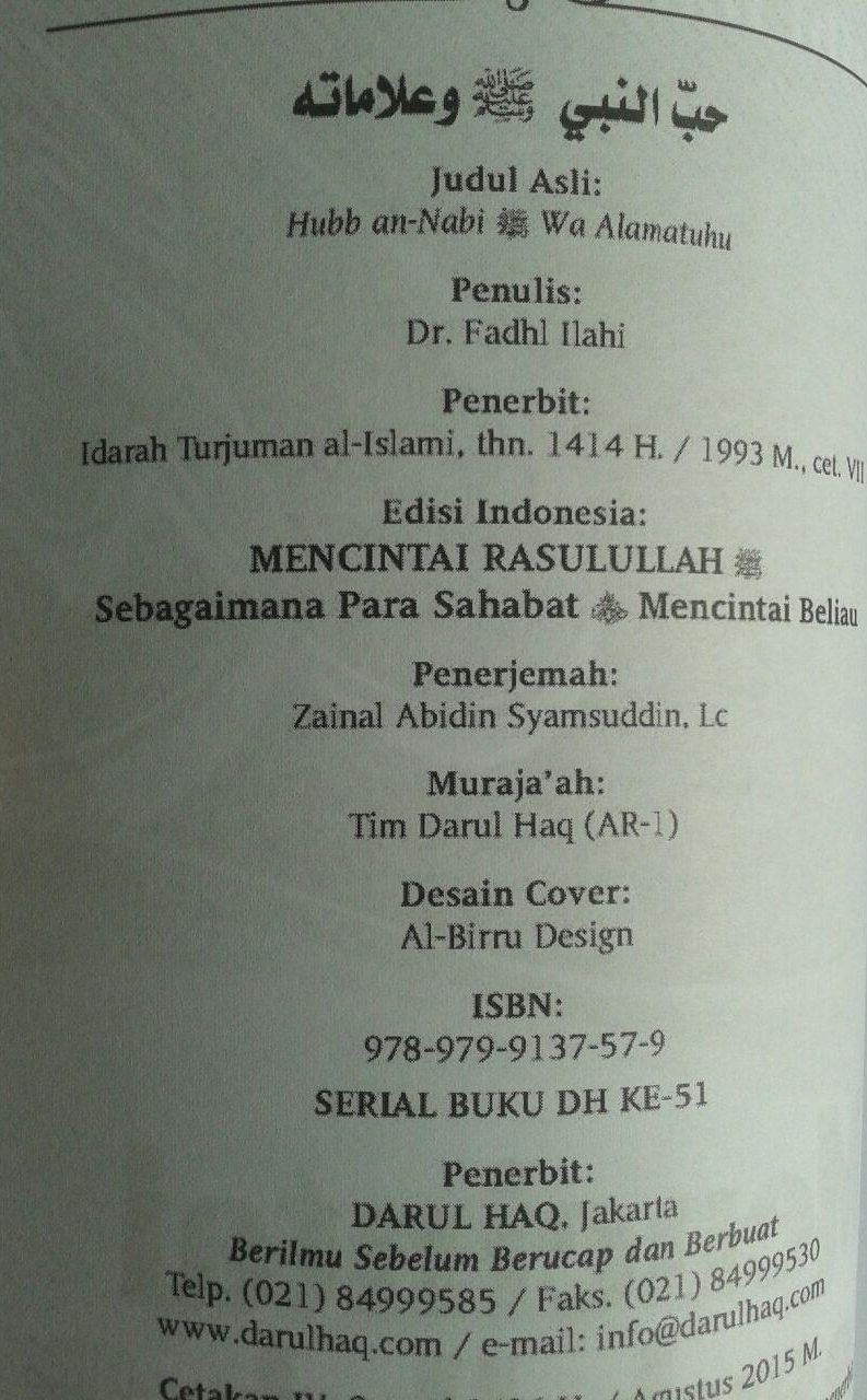 Buku Mencintai Rasulullah Sebagaimana Para Sahabat Mencintai Beliau isi 3