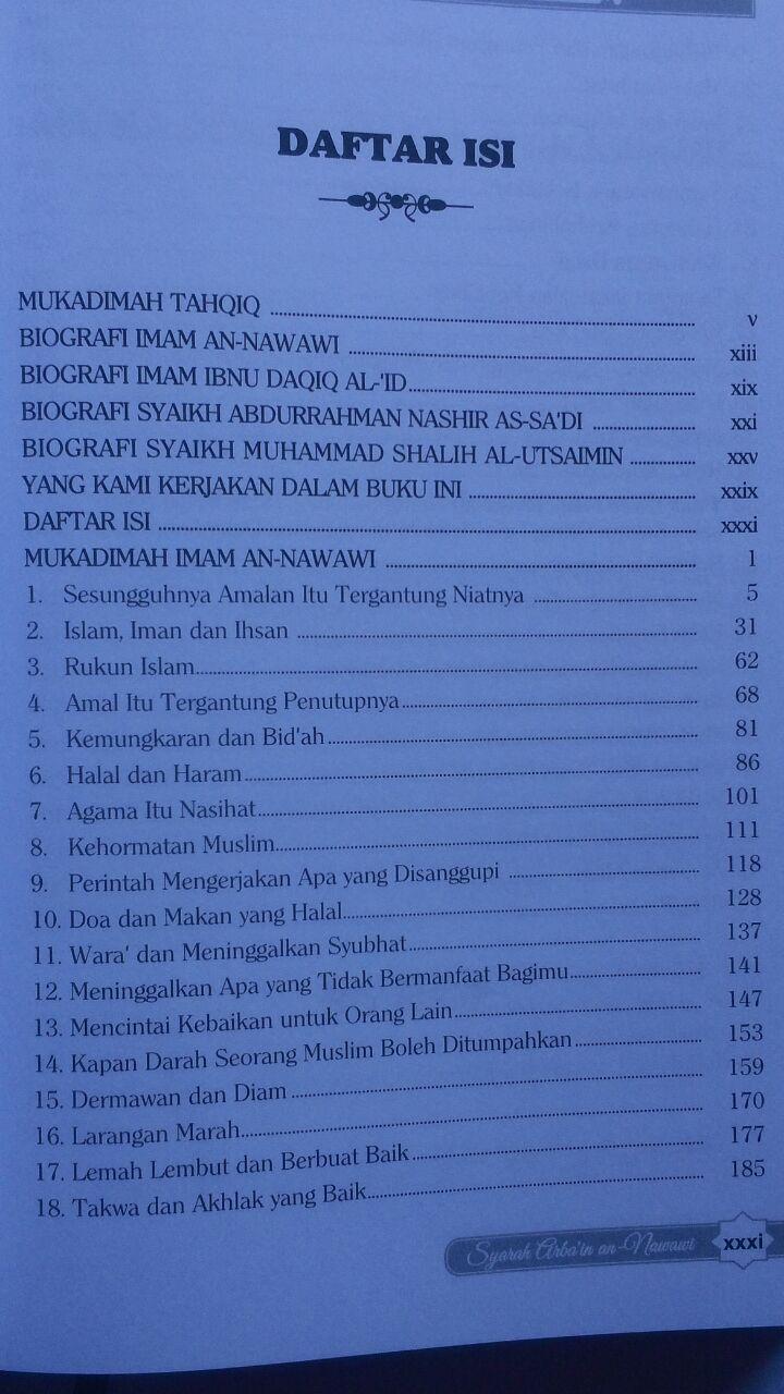 Buku Syarah Arbain An-Nawawi isi 2