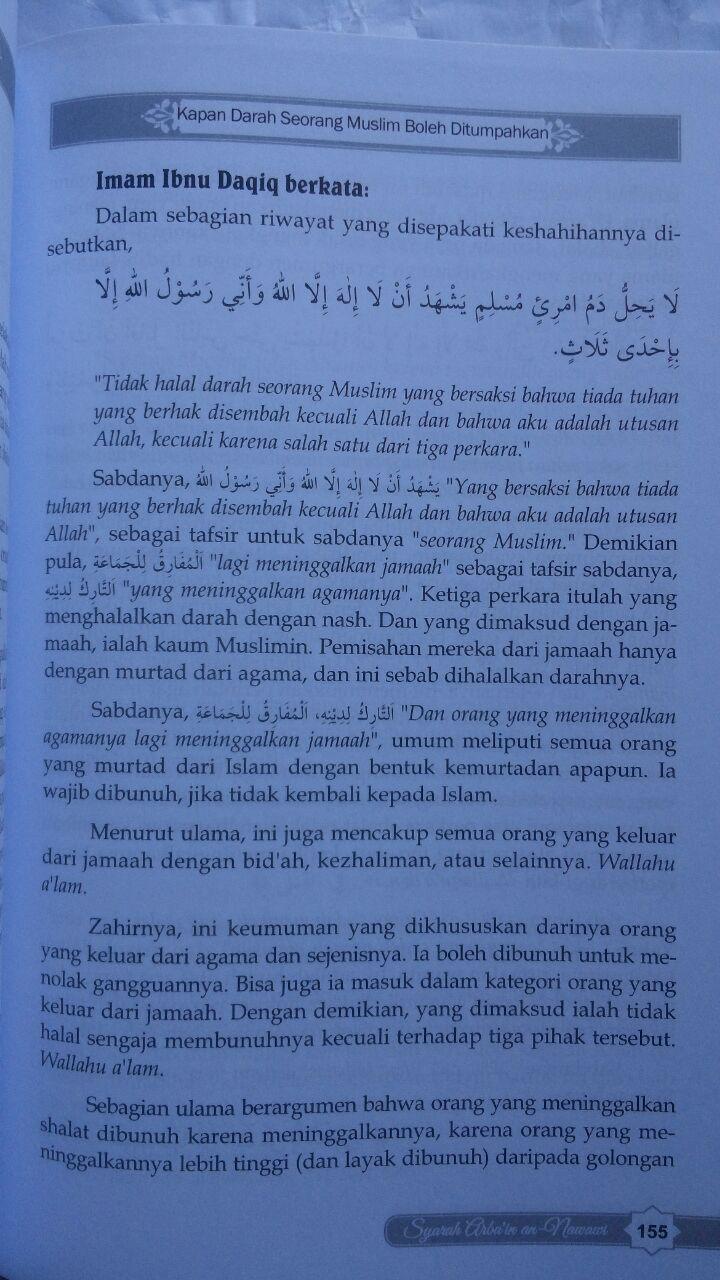 Buku Syarah Arbain An-Nawawi isi