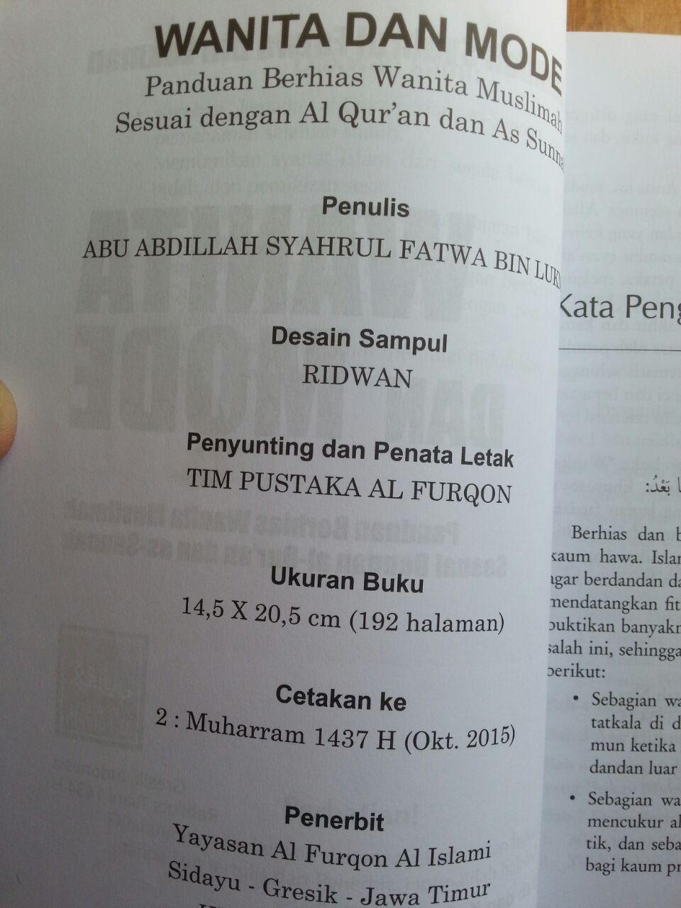 Buku Wanita Dan Mode Panduan Berhias Wanita Sesuai Al-Quran dan As-Sunnah isi
