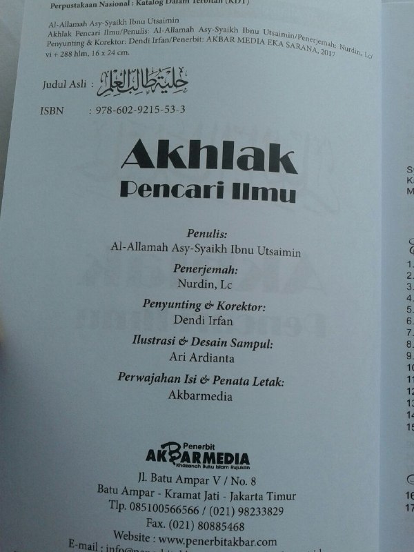 Buku Syarah Hilyah Thalibil Ilmi Akhlak Penuntut Ilmu isi 3