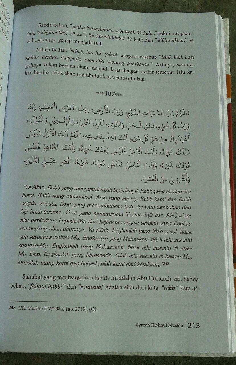 Buku Syarah Hishnul Muslim Penjelasan Dzikir Dan Doa isi 4
