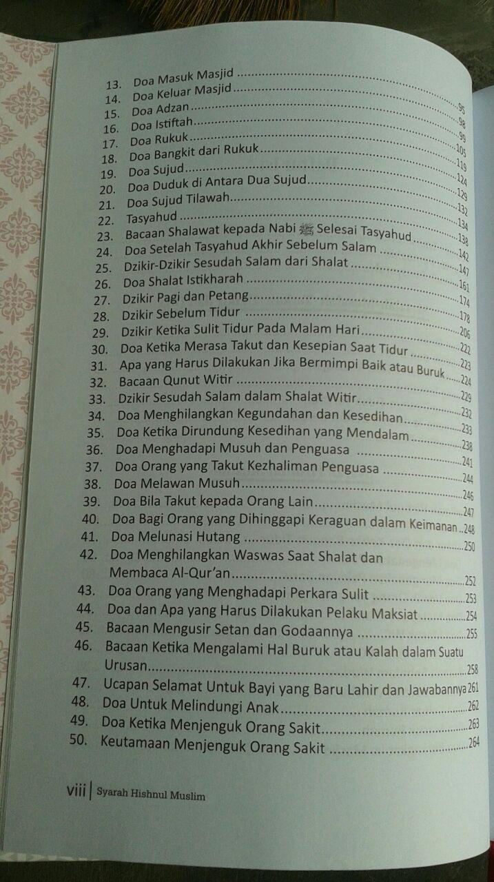 Buku Syarah Hishnul Muslim Penjelasan Dzikir Dan Doa isi