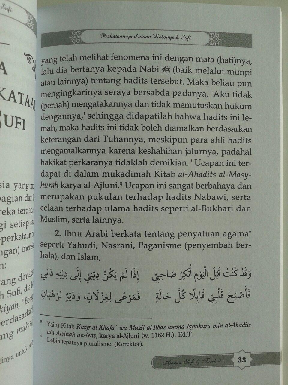 Buku Ajaran Sufi Dan Tarekat Dalam Timbangan Al-Quran Dan As-Sunnah isi