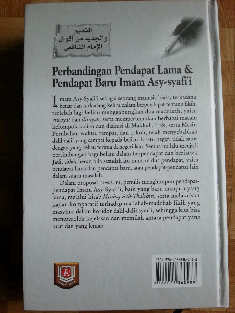Buku Perbandingan Pendapat Lama Dan Pendapat Baru Imam Asy-Syafi'i cover