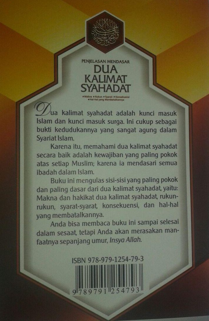 Buku Saku Penjelasan Mendasar Dua Kalimat Syahadat cover