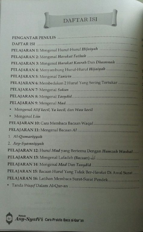 Buku Metode Asy-Syafi'i Cara Praktis Baca Al-Qur'an Kelas Iqra isi 2