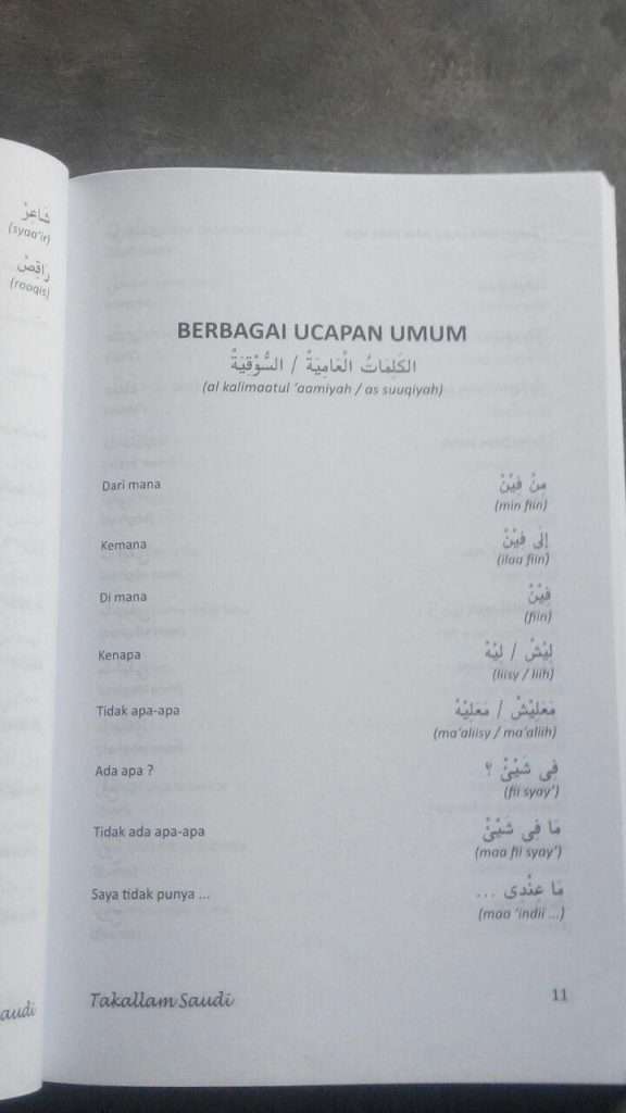 Buku Takallam Saudi! Ayo Bicara Dialek Saudi isi 2