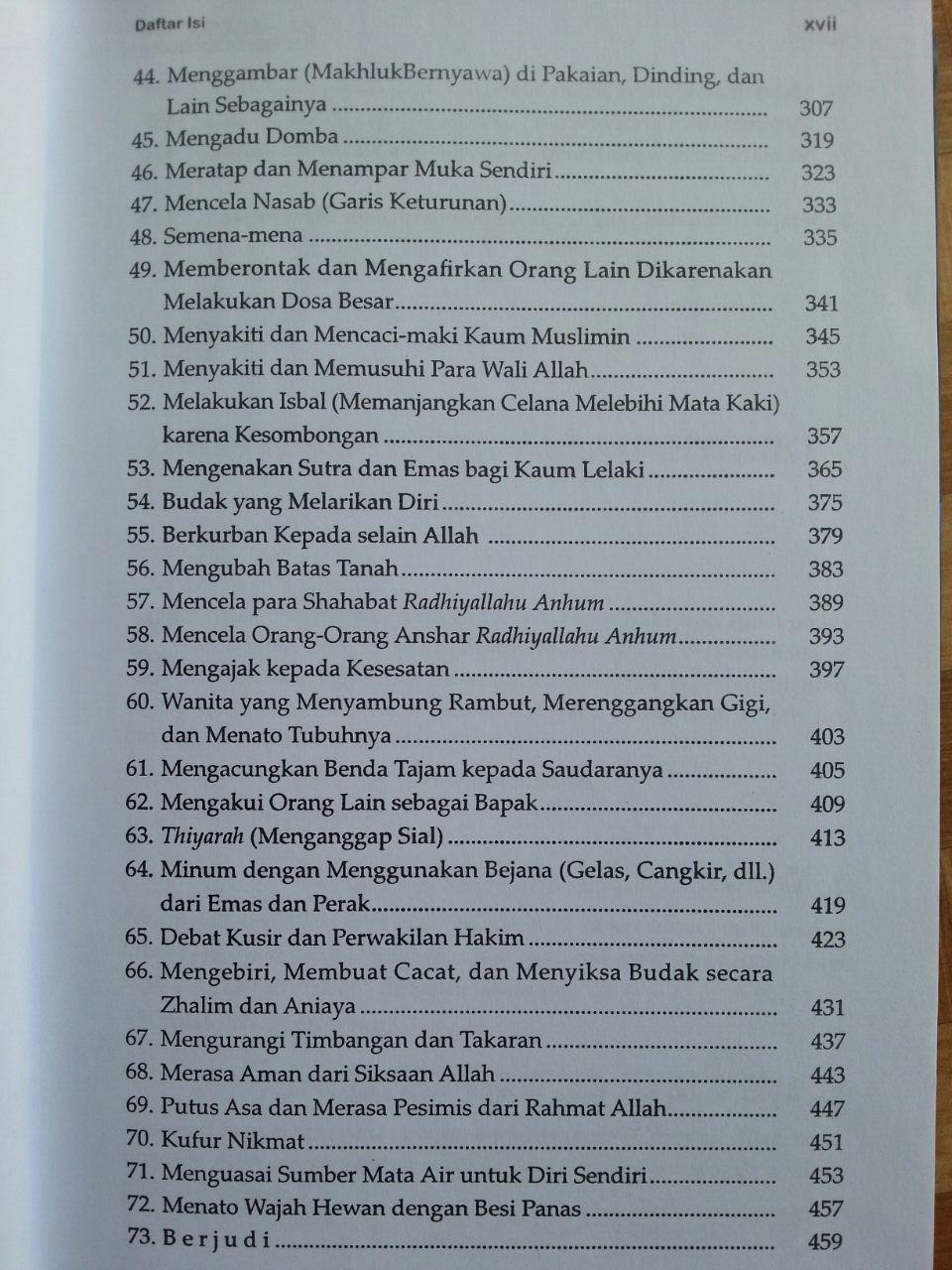 Buku Al-Kaba'ir Dosa-Dosa Yang Membinasakan isi