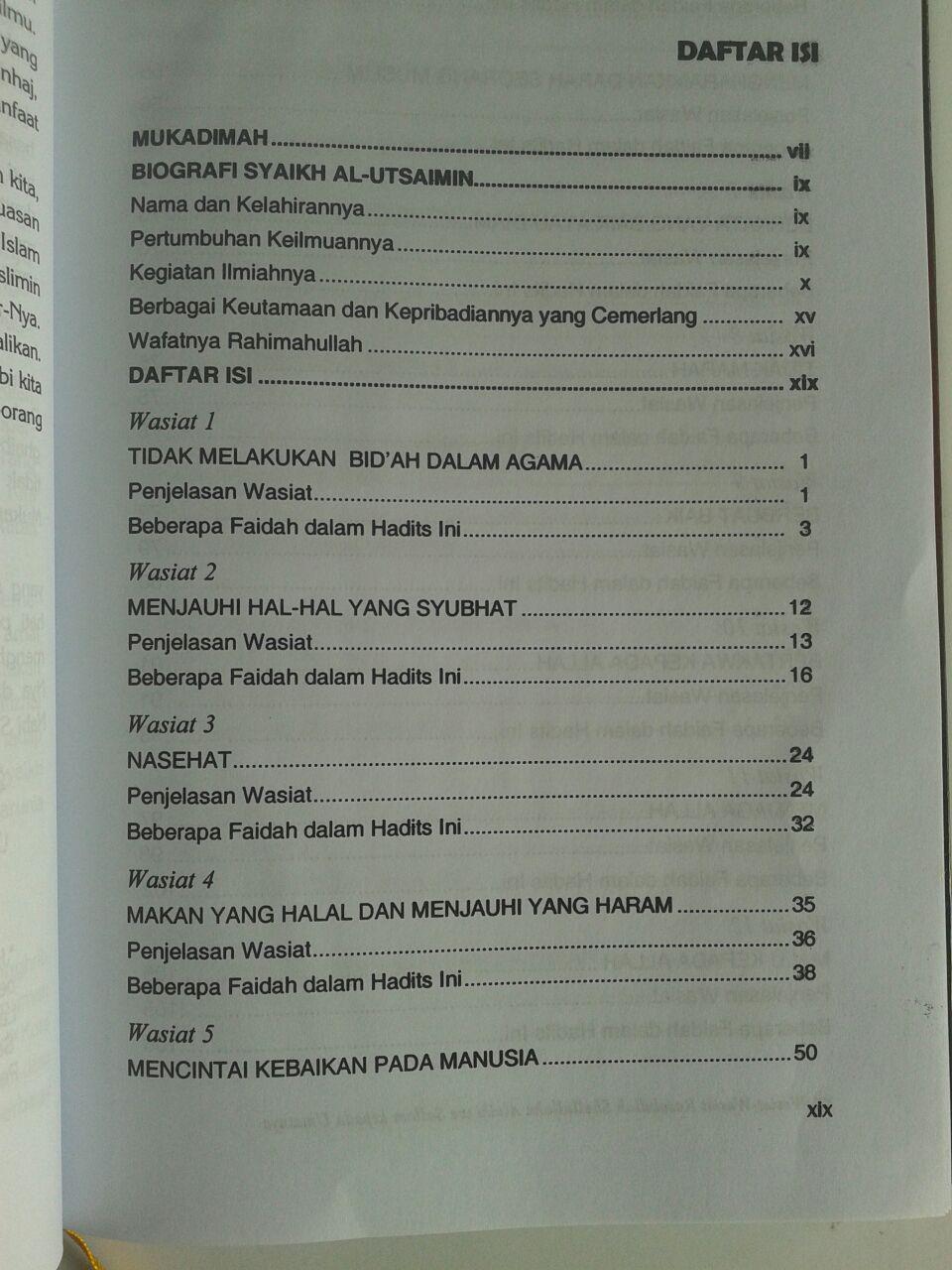 Buku Wasiat-Wasiat Rasulullah Kepada Umatnya isi 2