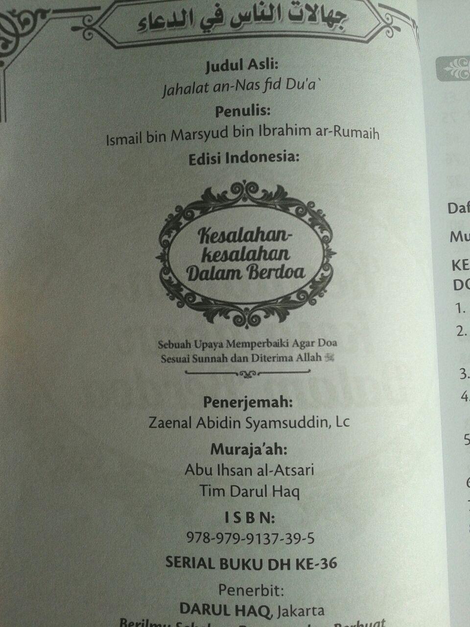 Buku Kesalahan Kesalahan Dalam Berdoa isi 2