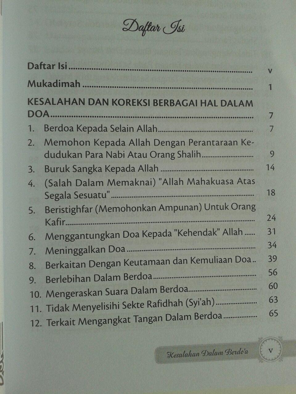 Buku Kesalahan Kesalahan Dalam Berdoa isi