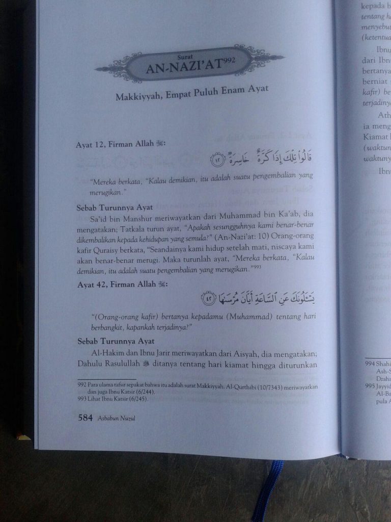 Buku Asbabun Nuzul Sebab-Sebab Turunnya Ayat Al-Qur'an isi
