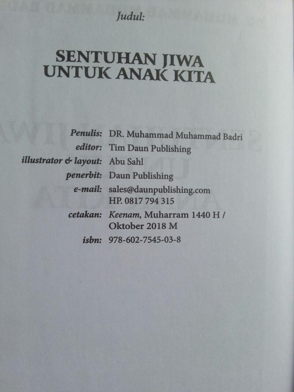 Buku Sentuhan Jiwa Untuk Anak Kita isi 2