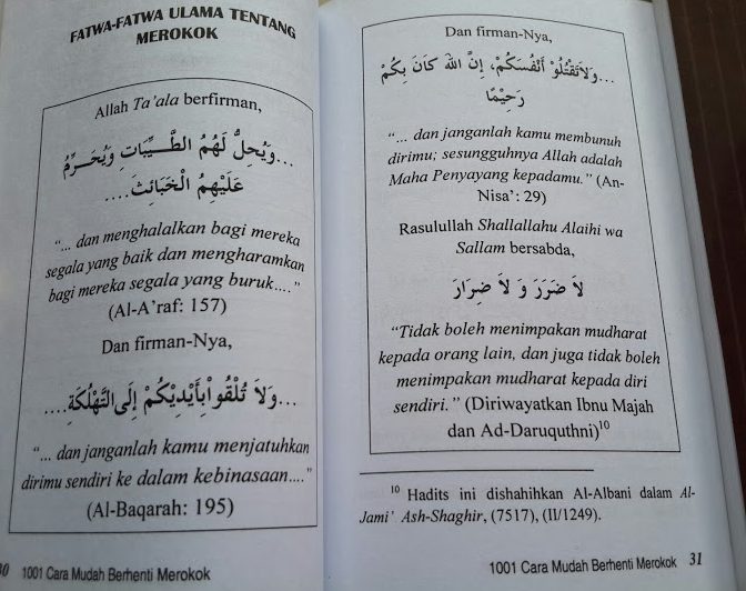 Buku Saku 1001 Cara Mudah Berhenti Merokok Isi