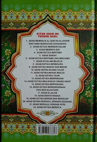 Buku Ringkasan Kitab Adab Cover Belakang
