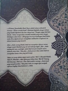 Buku Minhajul Qashidin Jalan Orang Mendapat Petunjuk Cover Belakang
