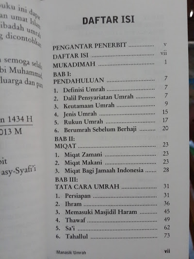 Buku Manasik Umrah Umrah Praktis Dan Doa Daftar Isi