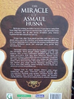Buku The Miracle Of Asmaul Husna Cover Belakang