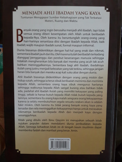 Buku Menjadi Ahli Ibadah Yang Kaya Cover Belakang