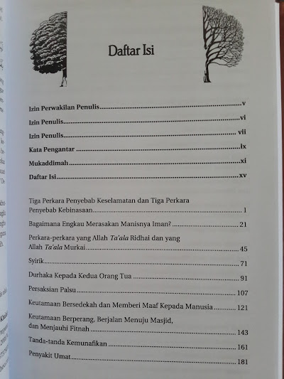 Buku Sebab-Sebab Keselamatan Dan Kebinasaan Daftar Isi