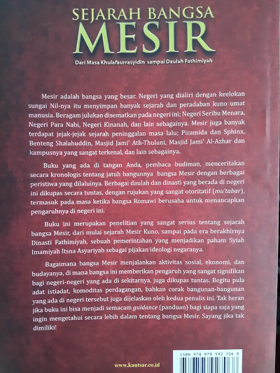 Buku Sejarah Bangsa Mesir Cover Belakang