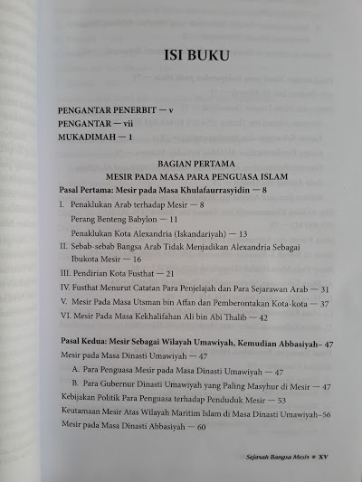 Buku Sejarah Bangsa Mesir Daftar Isi