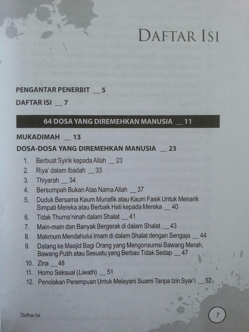 Buku Dosa Dosa Yang Diremehkan Manusia Ensiklopedi 460 Dosa & Larangan isi