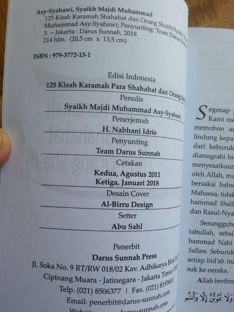 Buku 125 Kisah Karamah Para Shahabat Dan Orang Shalih isi 2