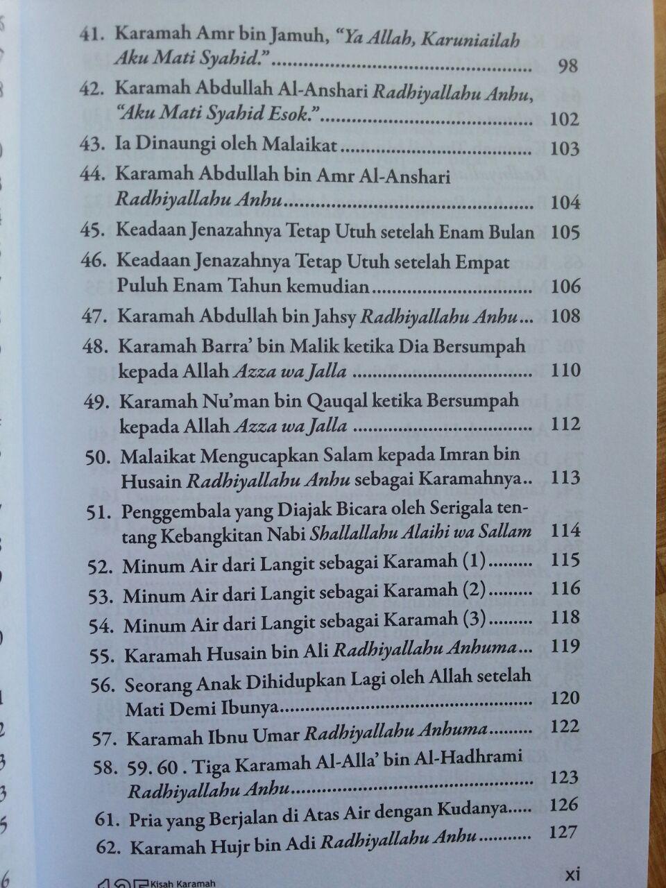 Buku 125 Kisah Karamah Para Shahabat Dan Orang Shalih isi