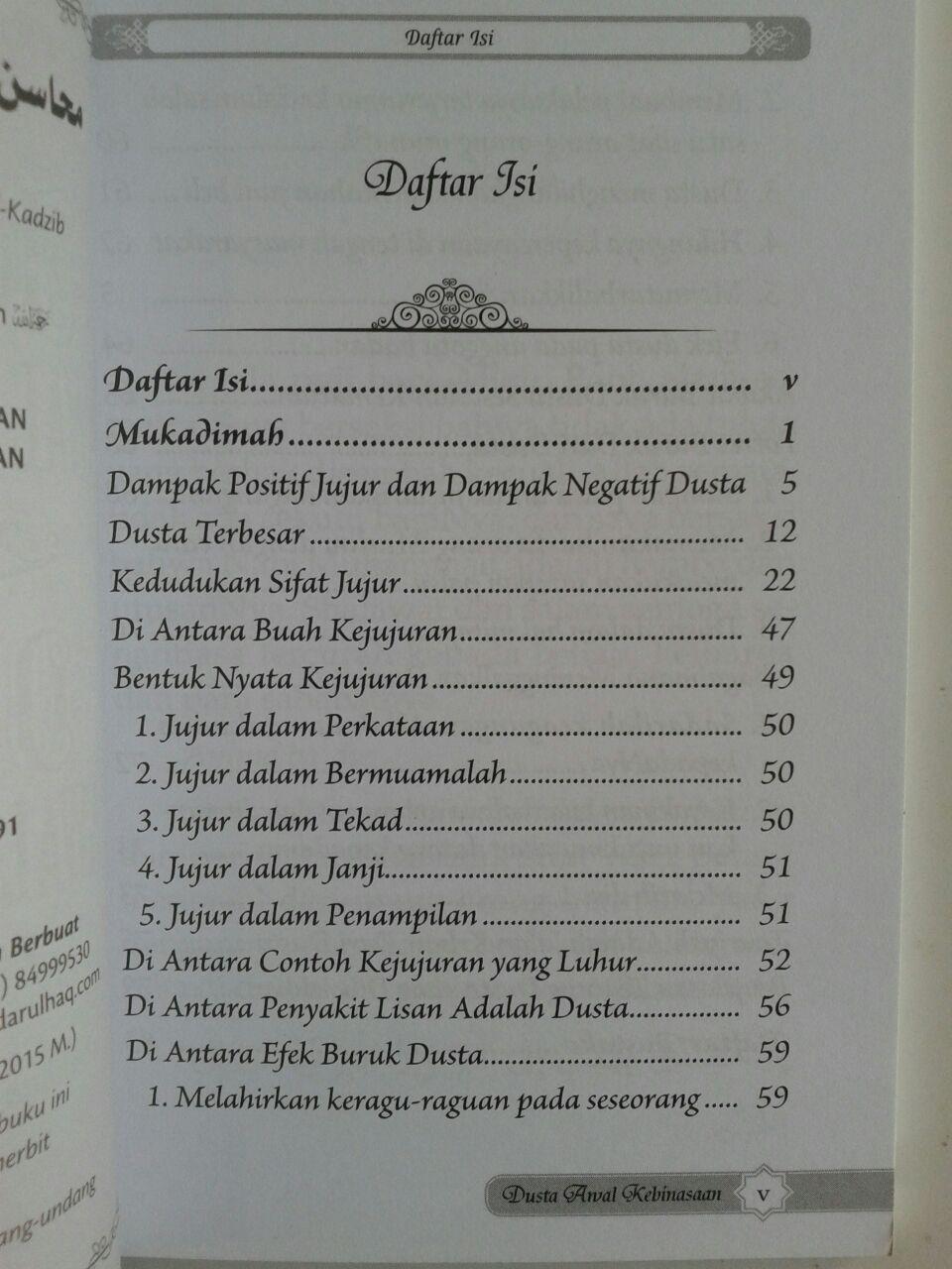 Buku Saku Jujur Awal Kebahagian Dusta Awal Kebinasaan