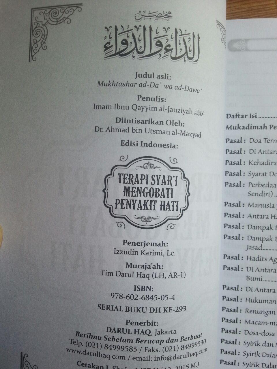 Buku Terapi Syar'i Mengobat Penyakit Hati isi