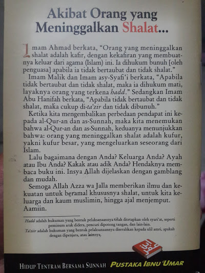 Buku Saku Akibat Orang Yang Meninggalkan Shalat Cover 2