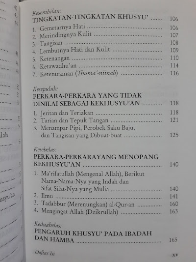 Buku Beruntunglah Orang Yang Khusyuk Daftar Isi