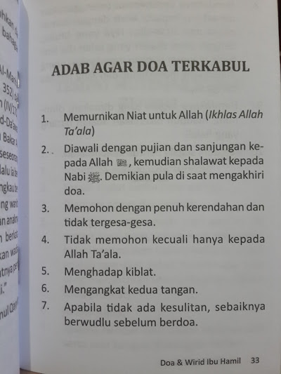 Buku Saku Doa Dan Wirid Ibu Hamil Isi 2