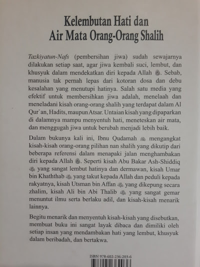 Buku Kelembutan Hati Dan Air Mata Orang-Orang Shalih Cover 2