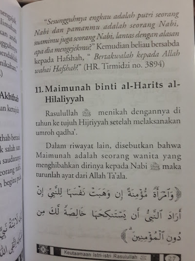 Buku Saku Keutamaan Istri-Istri Rasulullah Isi