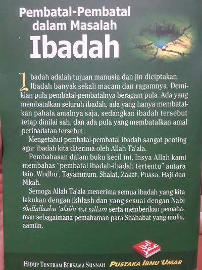 Buku Saku Pembatal Pembatal Dalam Masalah Ibadah Cover 2