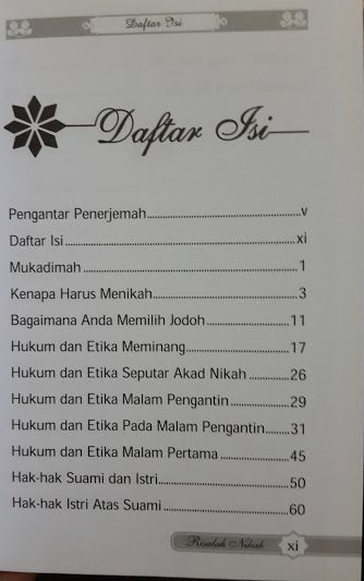 Buku Saku Risalah Nikah Daftar Isi