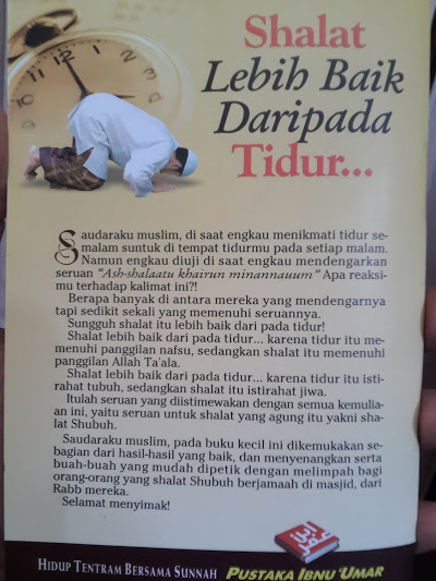 Buku Saku Shalat Lebih Baik Daripada Tidur Cover 2