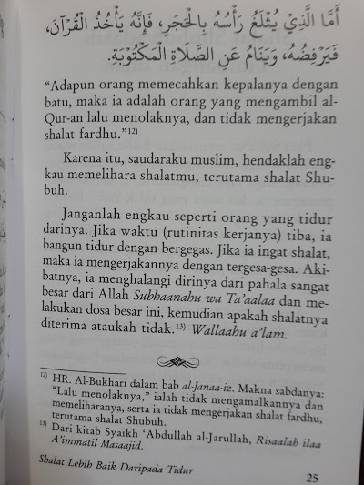 Buku Saku Shalat Lebih Baik Daripada Tidur Isi