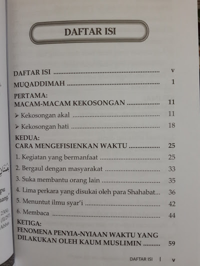 Buku Waktumu Dihabiskan Untuk Apa? Daftar Isi