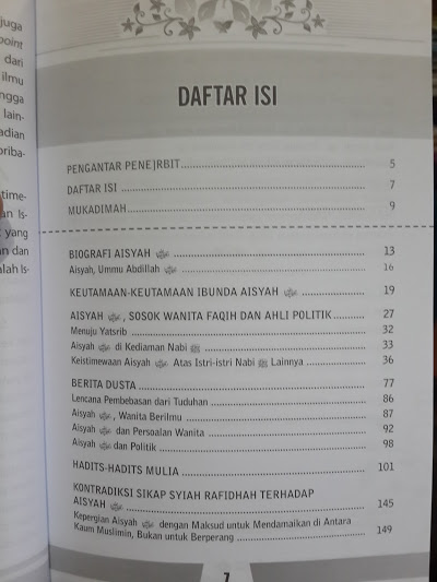 Buku Biografi Ummul Mukminin Aisyah Daftar Isi