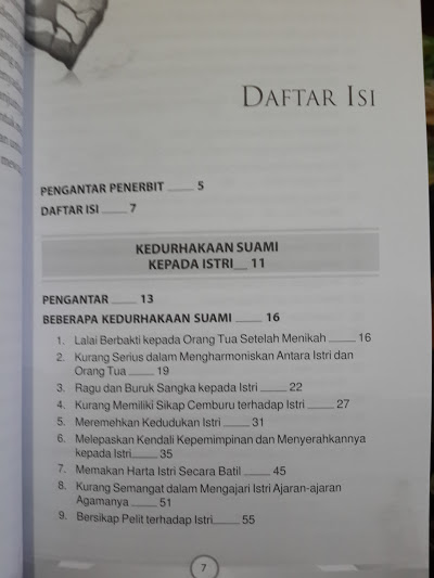 Buku Durhaka Suami Kepada Istri Daftar Isi